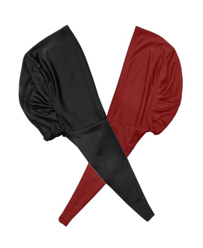 Image of Mehar Women's Hair Ponytail Cap Set of 2 | Soft Stretchable Polyester Hijab Inner Cap | Adjustable Tie-Back | Scarf & Helmet Inner | One Size Fits All