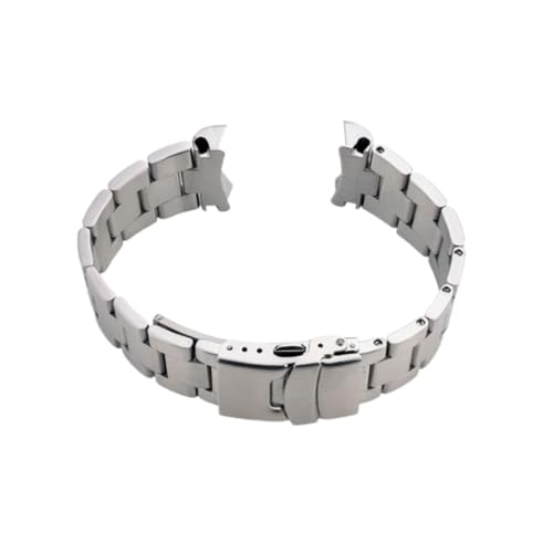 Image of Haur Oyster Brushed Stainless Steel Watch Bracelet with Curved Endlinks and Spring Bars (Silver)