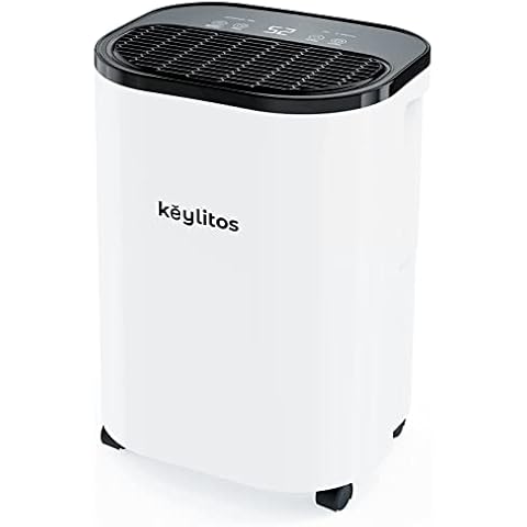 Keylitos 12L Day Dehumidifiers for Home and Basements,Quiet Dehumidifier with Drain Hose, with Digital Humidity Display, Auto or Manual Drainage for Large Room, Garage, Bedroom, Bathroom Cover