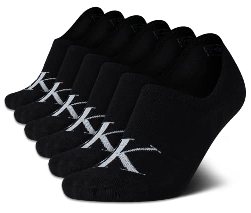 Image of Calvin Klein Womens No Show Socks - 6 Pack Lightweight Cotton Blend Invisible No Slip Sneaker Liners Athletic Socks for Women