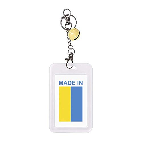 Funda para tarjeta de crédito con el emblema Ukraine Love Badge en amarillo