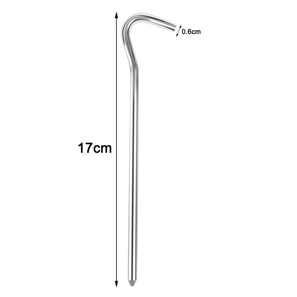 Śledzie namiotowe, 20 sztuk, śledzie namiotowe, Ø 6 mm, 18 cm, twarde podłoże, śledzie do namiotu, stalowe śledzie do twardych podłóg, do ogrodu, sztachetek, gwoździ