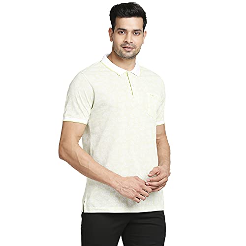 Image of Colorplus Men's Pure Cotton Print Pattern Tailored Fit Polo Neck Half Sleeve Casual T-Shirt