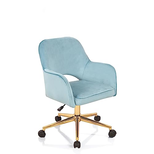 Wink Design Shady Blue Bürostuhl, Metall, Hellblau, Gold glänzend, 57 x 58 x 80/88 cm