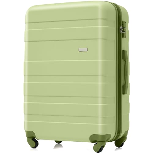 Luggage Sets New Model Expandable ABS Hardshell 3pcs Clearance Luggage Hardside Lightweight Suitcase Sets Spinner Wheels Suitcase with TSA Lock 20''24''28''(Light Green)2