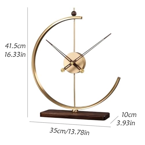 Reloj de cobre de lujo con base de madera elegante para oficina 3