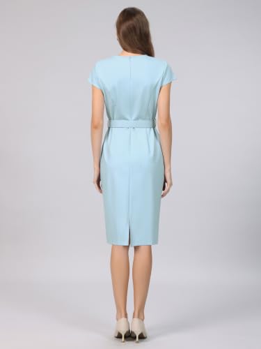 Image of Hobemty Women's Knee Length Pencil Dress Cap Sleeve Belted Wear to Work Sheath Dresses