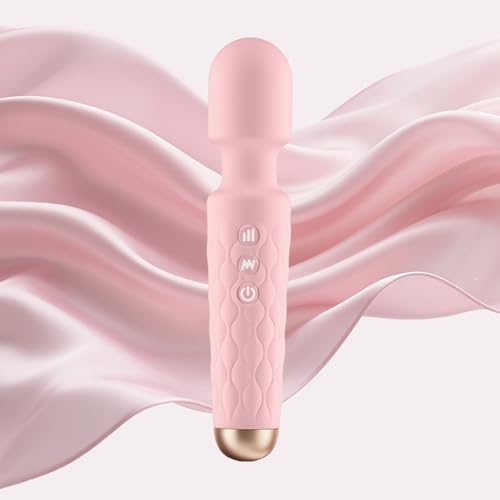Kamileo Personal Massager - 4H Max Runtime & Ultra-Quiet - Waterproof - 20 Modes 8 Speeds for Deep Tissue Back Massage Post-Workout Recovery and Neck Muscle Relaxation(Pink)