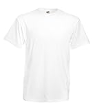 fruit of the loom heavy cotton shirt Twin needle stitching on hem Fruit of the Loom Herren Plain Heavy Cotton T-Shirt Weiß Large