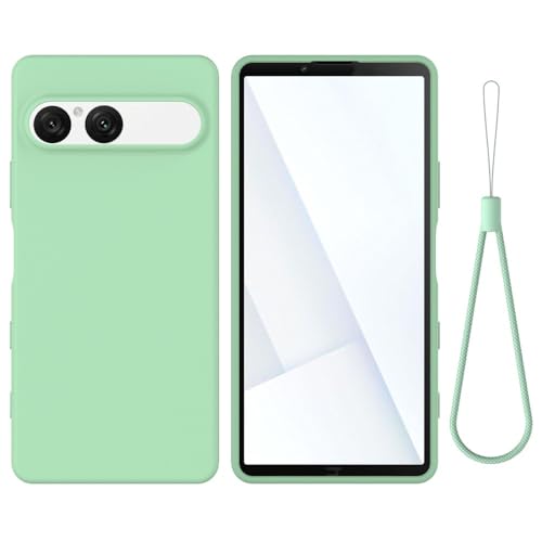 Coque Xperia 5 IV silicone vert avec lanière pour vos sorties en ville