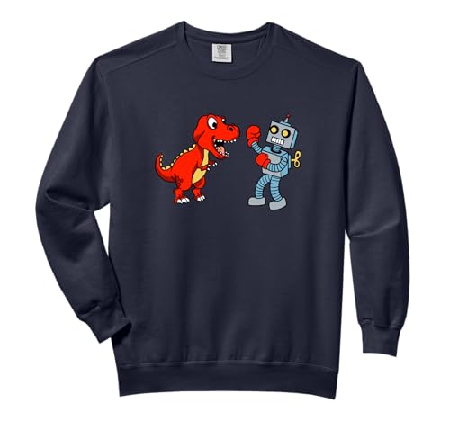 Dino Dinosaur T-Rex - Boxing T Rex Dinosaur vs Robot Comfort Colors Adult Sweatshirt