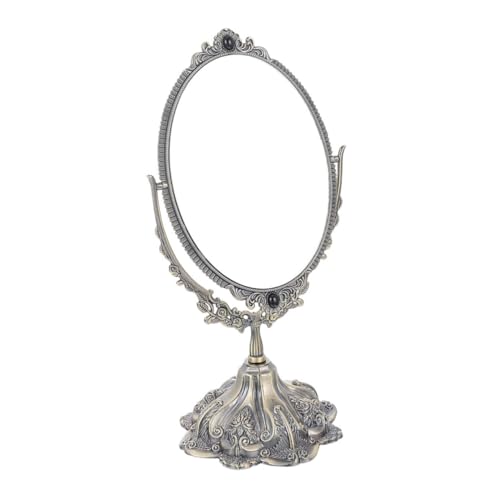 OSOLADY Vintage Double-Sided Metal Desktop Vanity Mirror Large Antique Copper