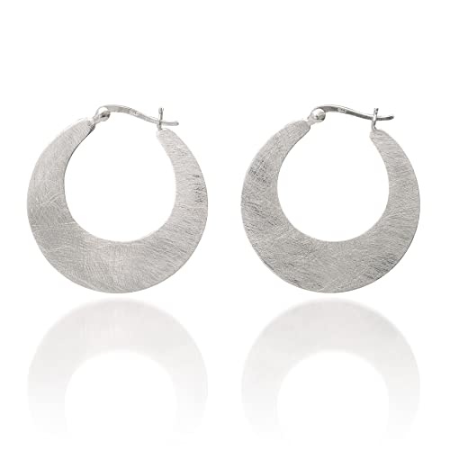 Boucles d'oreilles créoles légères argent 925 demi-lune pendantes pour femme