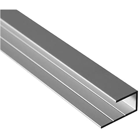S-Polytec Aluminium U-Profil, Alu Abschlussprofil, Kantenprofil, Aluprofil für HPL Platten, Laminat, Vinyl, 6mm und 8mm, eloxiert, verschiedene Längen und Größen (5, U-Profil 8mm (2 Meter)), Silber Cover