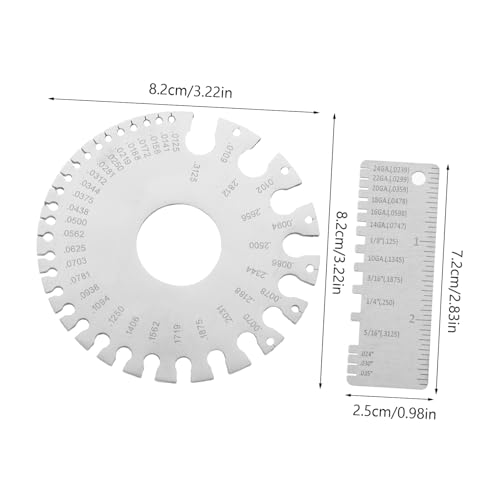 3 piezas Calibrador de soldadura, herramienta de medición de metal, calibrador de espesor de precisión miniatura 2