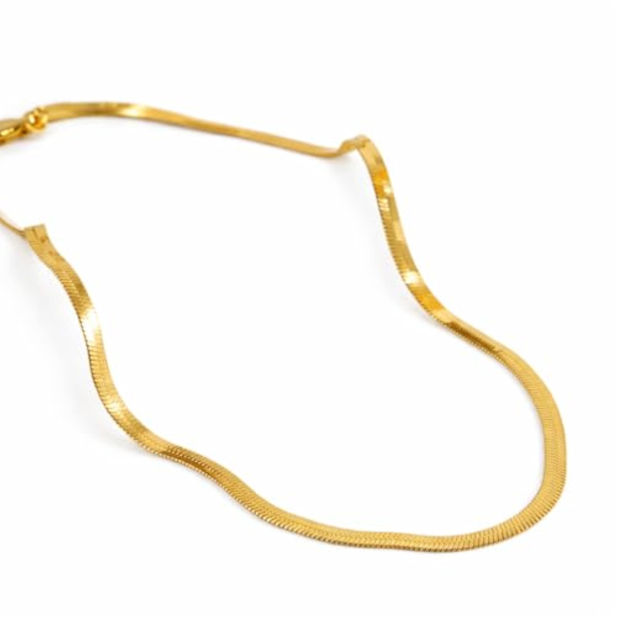 Stylish Gold Plated Flat Snake Chain Necklace for Women