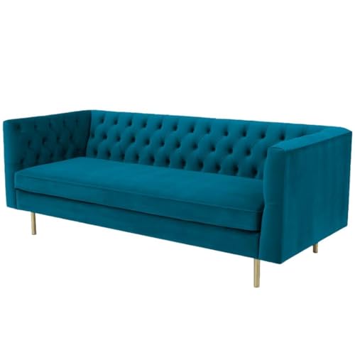 Image of Chesterfield Traditional 3 Seater Luxury Sofa Loving Sofa Button Tufted for Living Room, Guest Room, Bedroom, and Your Loving Space (Navy Blue)