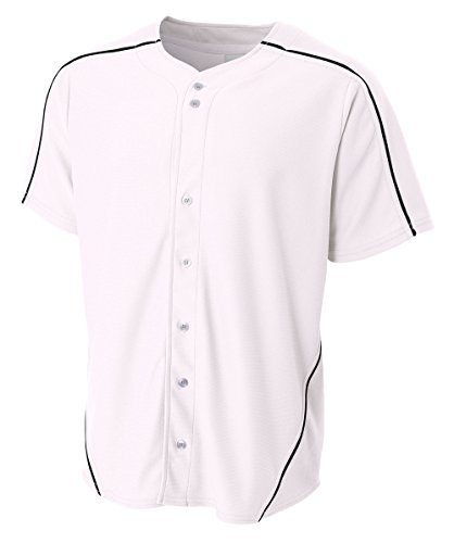 A4 NB4214-WHB Warp-Knit Baseball Jersey, X-Large