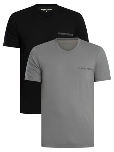 T-Shirt Emporio Armani Core Logoband Noir XL Homme Lot de 2 Coupe Ajustée