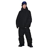 PONTAPES(ポンタペス) スノボウェア 上下セット セットアップ ベーシックフードジャケット ベーシックコードパンツ メンズ レディース 耐水圧15,000mm 中綿あり PSET-30 ブラック×ブラック Mサイズ スノーウェア スノーボードウェア