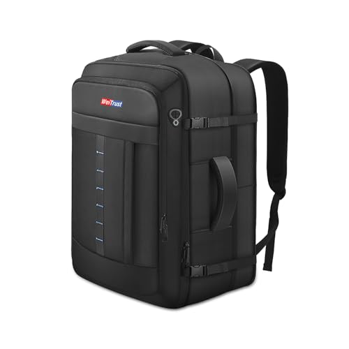 WeiTrust Travel Laptop Backpack 50-60L Large Expandable Suitcase-Style Backpack for Business & Daily Travel Carry-On Friendly with Side Water Bottle Pockets Fits 18-Inch Laptops