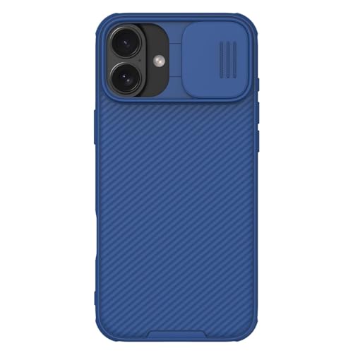 Nilkin® Classic Series Compatible for iPhone 16 Case with Camera Cover, [Camera Lens Protector] [Scratch-Resistant] [360 Full Protection] Shockproof Slim Phone Case, Blue (Blue, 16)