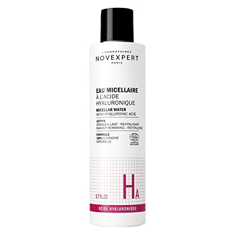 Novexpert Micellar Water Makeup Remover - Anti Aging Facial Cleanser for Women with Hyaluronic Acid - No Rinse Make Up Remover Liquid for All Skin Types - Hypoallergenic and Vegan - 6.7 oz Cover
