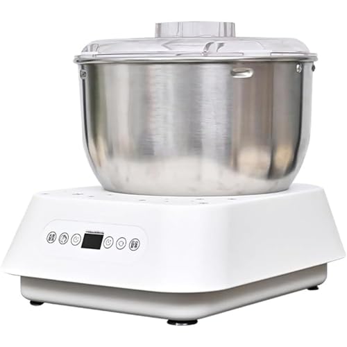 Electric Dough Maker, Stainless Steel Automatic Kneading Machine with Thermostatic Control, Intelligent Timer, Ferment Function for Home Baking, 5L Capacity