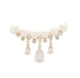 Pearl Brooch Sweater Shawl Clips Faux Rhinestone Pearls Brooch Safety Pin Lapel Pin Badge Dresses Clothing Accessories Jewelry