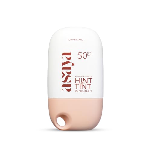 Image of Asaya Under One Sun Hint of Tint Tinted Sunscreen SPF 50 PA++++ | In-VIVO Tested | Matte Light Coverage | Summer Sand | Medium | 40 ml