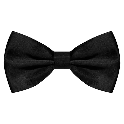 Image of LJBFNN Mens Bow Tie, Clip on Pre Tied Bow Ties for Men Solid Color Adjustable Tuxedo Bowties for Suit Wedding Graduation