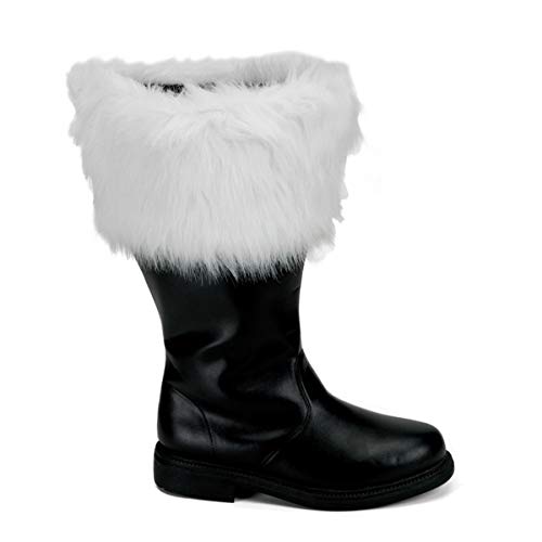 Funtasma Mens Santa Combat Boot Black/What Faux Fur Small/8-9 M US