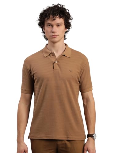 Image of Lux Nitro Men's Self Knitted Premium Cotton Blend Solid Polo T-Shirt | Soft Texture | Classic Collar | Short Sleeve Casual Wear