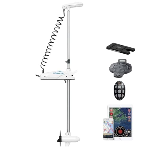 PARKHO HASWING Electric Trolling Motor – 24V 60" 80lbs Cayman GPS Shaft Bow Mount One-Way Stepless Speed Fishing Boat Saltwater Freshwater with Quick Release Bracket, Foot Controller