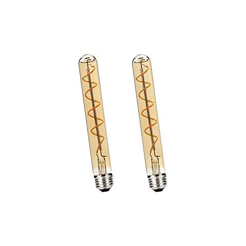 BAISHICHENG 2Pack T30 Long Tube LED Bulb Edison Retro Vintage Decorative Tube Light Bulbs E27 4W No Dimmable(Replace 40W Screw Halogen Bulb) T30 E27 Filament LED Bulbs Warm White 2200K AC 230V T185mm Cover