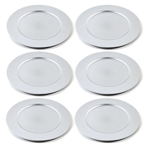 LOLAhome Juego de 6 bajoplatos Navidad de plástico Plateados de 33 cm