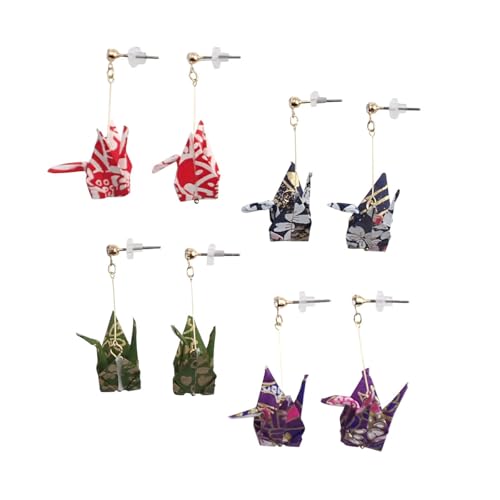 Made in Japan Earrings stud earrings titanium post Japanese origami crane origami chiyogami accessories miscellaneous goods handmade handmade Japanese pattern Japanese style yukata yukata festival Japanese clothing tradition swinging cute present gift made in Japan2