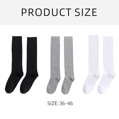 Men's Knee Length Cotton Socks Breathable Comfortable Solid Color Long Calf Dress Stockings for Business and Casual4