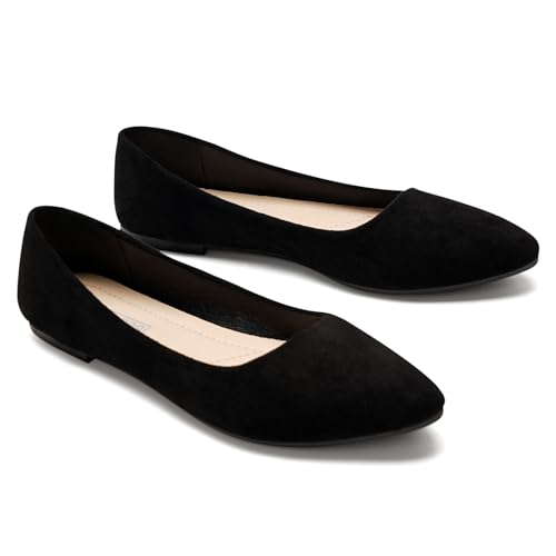 GLAMORA Bailarinas Planas para Mujer Elegantes y cómodas Tipo mocasín con Punta Fina y Suela Antideslizante, Ideales para Boda, comunión, Oficina, Trabajo o Uso Diario Urbano y Formal