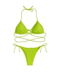 JOPHY & CO. Costume da Bagno da Donna Taglia Forte Bikini da Mare Donna Sexy Push Up Imbottito Reggiseno Spiaggia Beachwear Swimwear cod.8140(AG88216-verde,L)