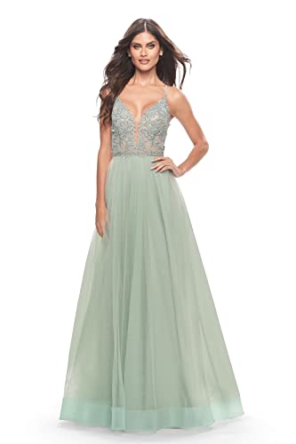 Tvuyet Elegant Lace Tulle Prom Dresses for Women Spaghetti Straps Puffy Formal Evening Gowns4