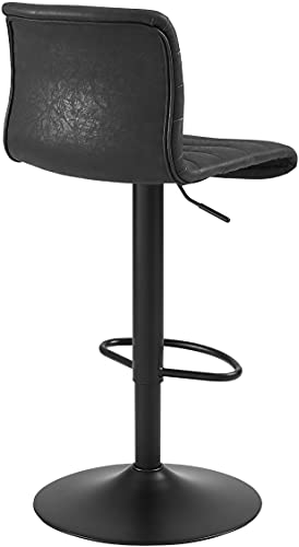Crosley Furniture Cf502024-Bk Wyatt Adjustable Height Swivel Stool, Distressed Black/Matte Black #TOP2