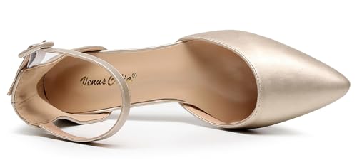 VenusCelia Women's Easy Going Strap Pump Kitten Heel Shoe4