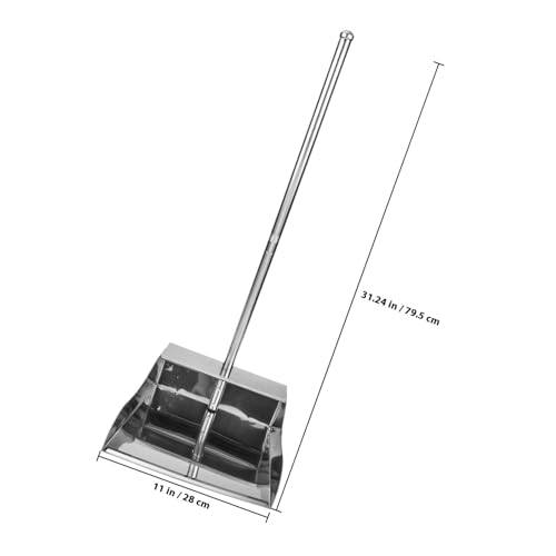 DOITOOL ステンレス製加厚ダストパン 大容量掃除シャベル 家用ゴミ集積用 角隅対応 滑り止め設計 キッチン オフィス パーティー向け