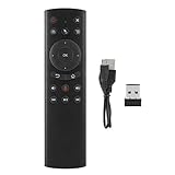 Compacto y ligero, fácil de transportar. Ratón de aire inalámbrico 2.4G adecuado para computadoras, proyectores, cajas de TV, HTPC, etc. Se trata de una entrada de voz inalámbrica que implementa las funciones del control remoto tradicional, el mouse y el juego de detección de movimiento en la plataforma de Andro.