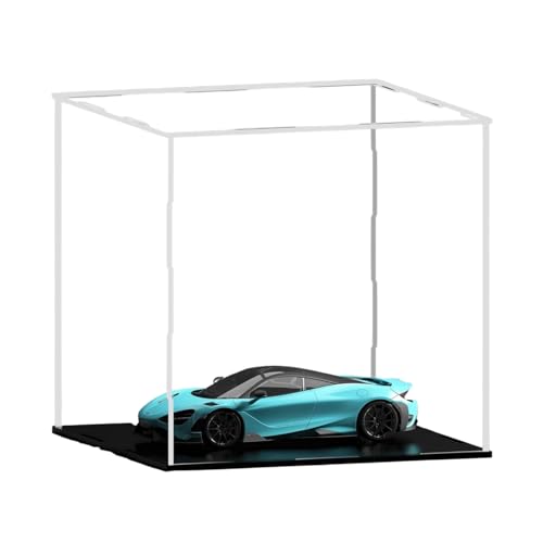 Image of Premium Acrylic Display Case for Collectibles, Action Figures & Toys | Transparent Dustproof Display Box with Black Base (7 inch L x 7 inch W x 7 inch H)