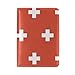 Étui de passeport en cuir avec drapeau de la Suisse - Pour homme et femme