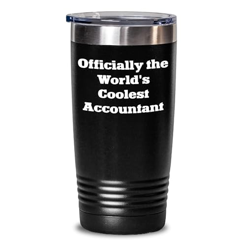 Citas divertidas para regalos de contadores: vaso de acero inoxidable oficial de The World's Coolest Accountant de 20 onzas o 30 onzas, perfecto para Navidad