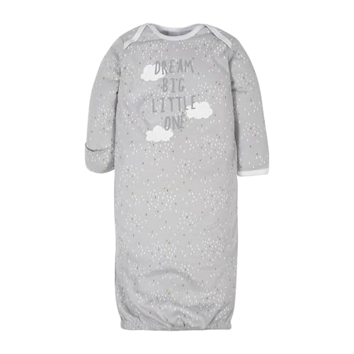 Image of Gerber Baby Girls 4-Pack Sleeper Gown - Soft Cotton Newborn Nightgowns, Elastic Hem Sleepwear Set for Infant Girls