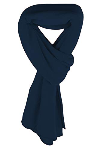 Love Cashmere Women's 100% Cashmere Wrap Scarf - Navy Blue - hand made in Scotland